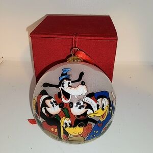 VTG Mickey & Friends hand-painted glass ball ornament Midwest of Cannon Falls